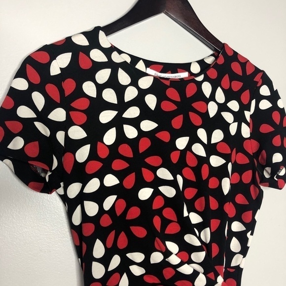 Diane Von Furstenberg DVF Zoe Silk Jersey Faux Wrap Dress in Petal Poppy - Picture 3 of 8